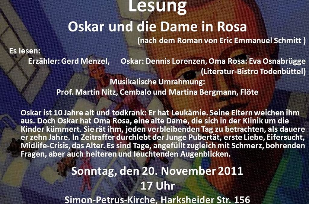 Lesung: Oskar und die Dame in Rosa | 20.11.2011