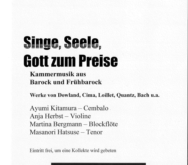 Singe, Seele, Gott zum Preise | 17.11.2018