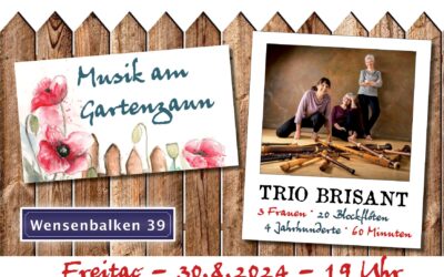 Trio Brisant | 30. August Musik am Gartenzaun