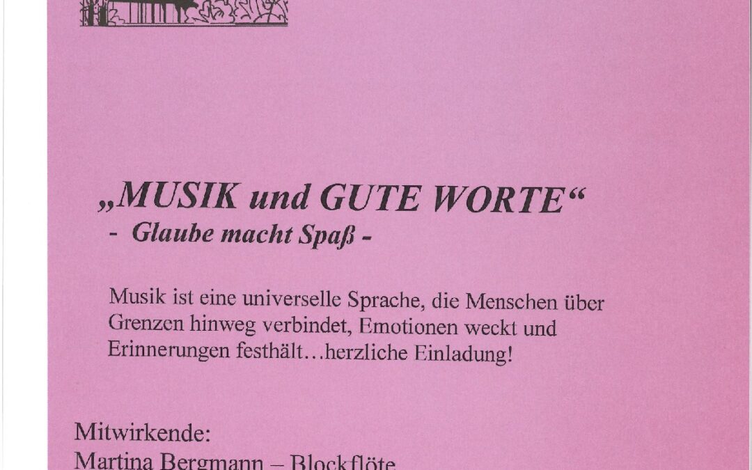 Musik und gute Worte – Cross over | 05. April 2025 in Poppenbüttel