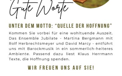 Musik und gute Worte – Ensemble Jubilate | 21. Juni 2025 in Poppenbüttel